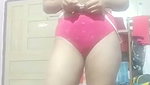 Sexy beautiful girl undress and press her boobs