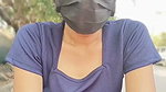 Sexy sweet girl show her sweet boobs beside the road