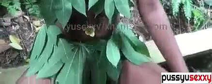 South Indian jungle girl dressing in leaves and masturbating hard