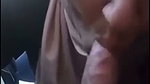 bj by hijabi girl inside car