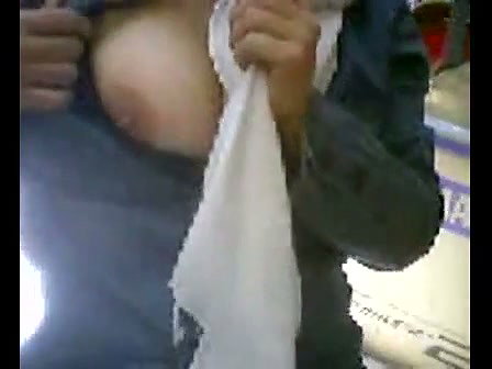 Encouraged Hot Indian Girl Flashes Tit in Public