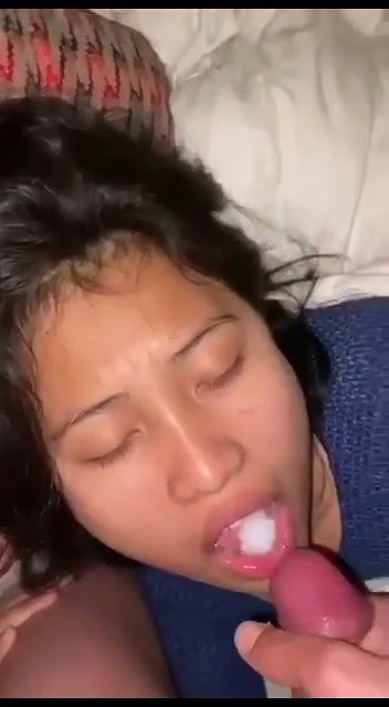 Nepali babe taking cum in mouth