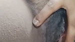Aunty pressing her boobs show her pink pussy