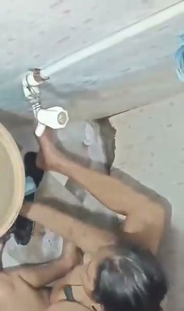 Bhabhi washing clothes naked