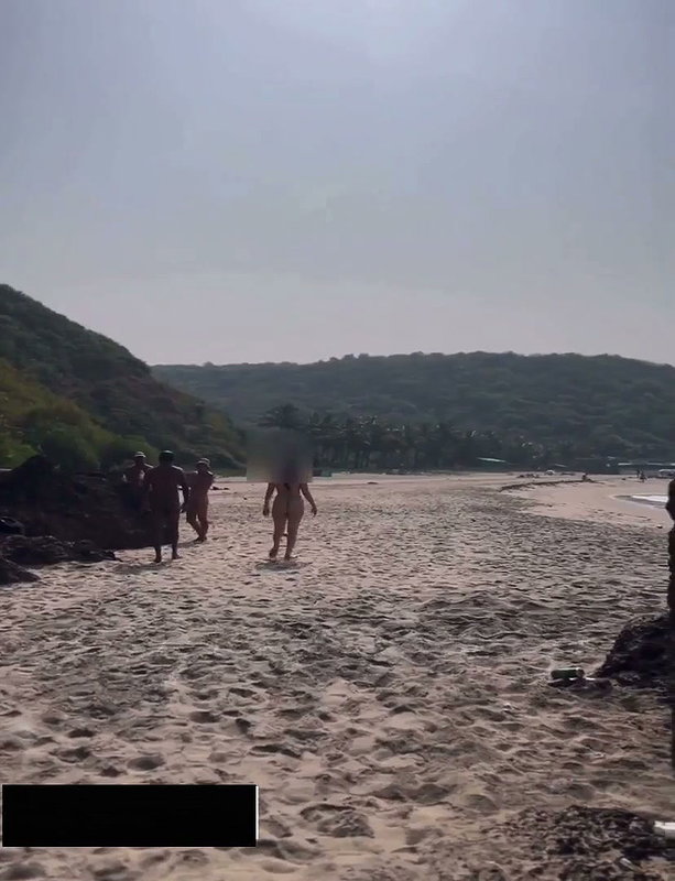 Sexy Indian Wife nude walking with two men