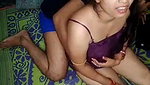 Aunty pressing her boobs