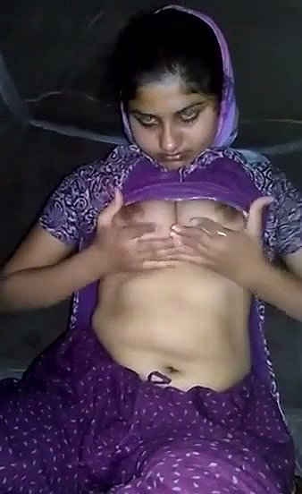 Aunty show her boobs playing