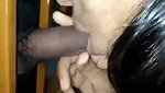 Bf standing outside the window gf giving Blowjob