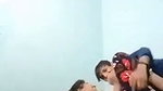 Hot couple enjoying fucking in girl house