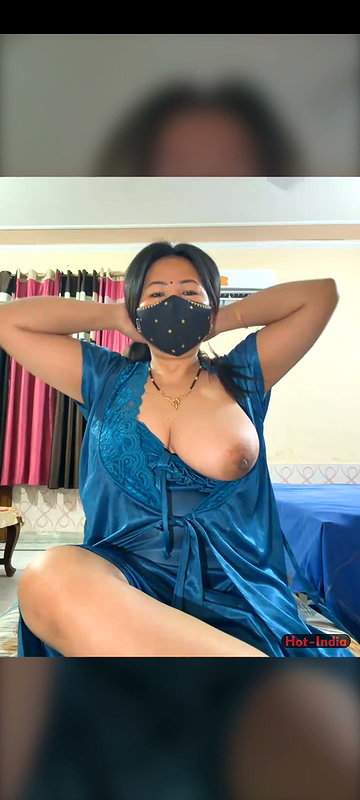 88pink 1 blue nighty boobs open show nepali randi bhabhi