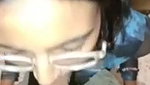 Glasses Horny Girl Sucking brother Dick