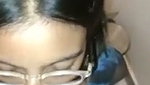 Glasses Horny Girl Sucking brother Dick