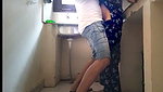 Aunty fuck in kitchen while working