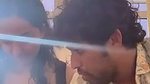 Beautiful girl show her boobs in restaurant