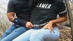 Young couple fuck in jungle
