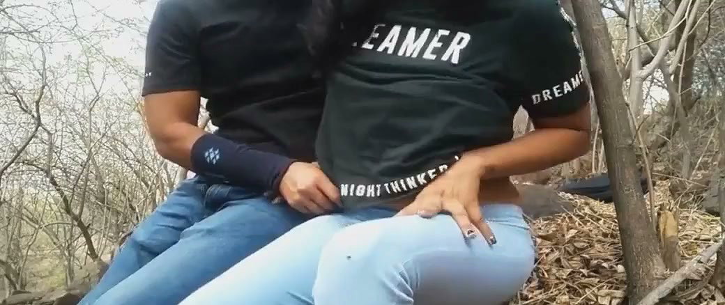 Young couple fuck in jungle