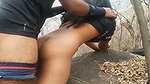 Young couple fuck in jungle