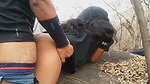 Young couple fuck in jungle