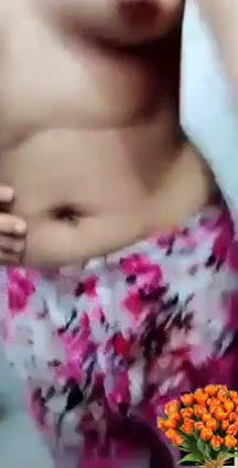 Beautiful girl show her boob on video call