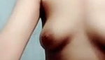 Beautiful girl show her boob on video call