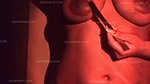 Chubby bhabhi with huge boobs applying Choco