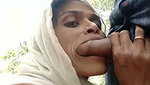 Aunty giving Blowjob Outdoor