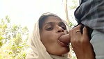 Aunty giving Blowjob Outdoor