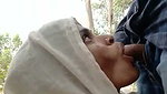Aunty giving Blowjob Outdoor