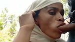 Aunty giving Blowjob Outdoor