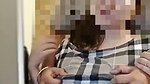 Boyfriend press his gf boobs