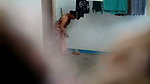 Stepmother after bath changing her cloth
