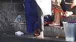 Desi Mom  Daughter After Bath Outdoor Changing Dress