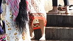 Desi Mom  Daughter After Bath Outdoor Changing Dress