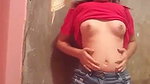 Sexy slim girl show her sweet boob