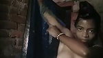 Aunty after bath wearing her cloth