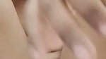 Beautiful girl using middle figure in her pussy