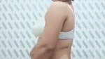 Aunty show her boob  wear cloth