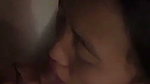 Nepali babe giving blowjob and taking cum