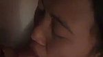 Nepali babe giving blowjob and taking cum