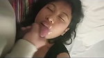 Nepali babe giving blowjob and taking cum