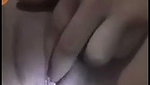 Lady finger her pussy on video call