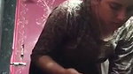 Sexy girl bathing  wearing cloth