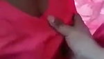 Boyfriend pressing girlfriend boob outdoor