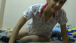 Sexy girl after sex wearing dress