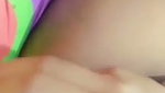 Slim sexy girl putting plastic tube in her pussy