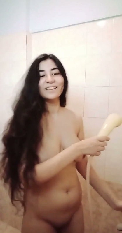 Beautiful awesome girl bathing show