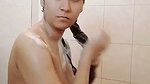 Beautiful awesome girl bathing show