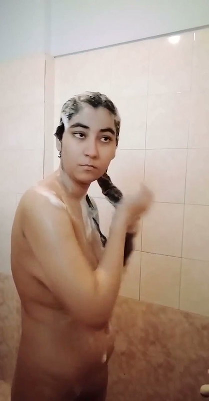 Beautiful awesome girl bathing show