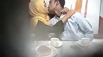 Muslim girl Blowjob her bf in restaurant