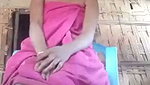 Village girl sitting on chair Fingering